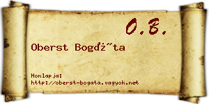 Oberst Bogáta névjegykártya